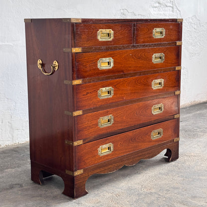 British Mahogany Military Chest, Early 1900s