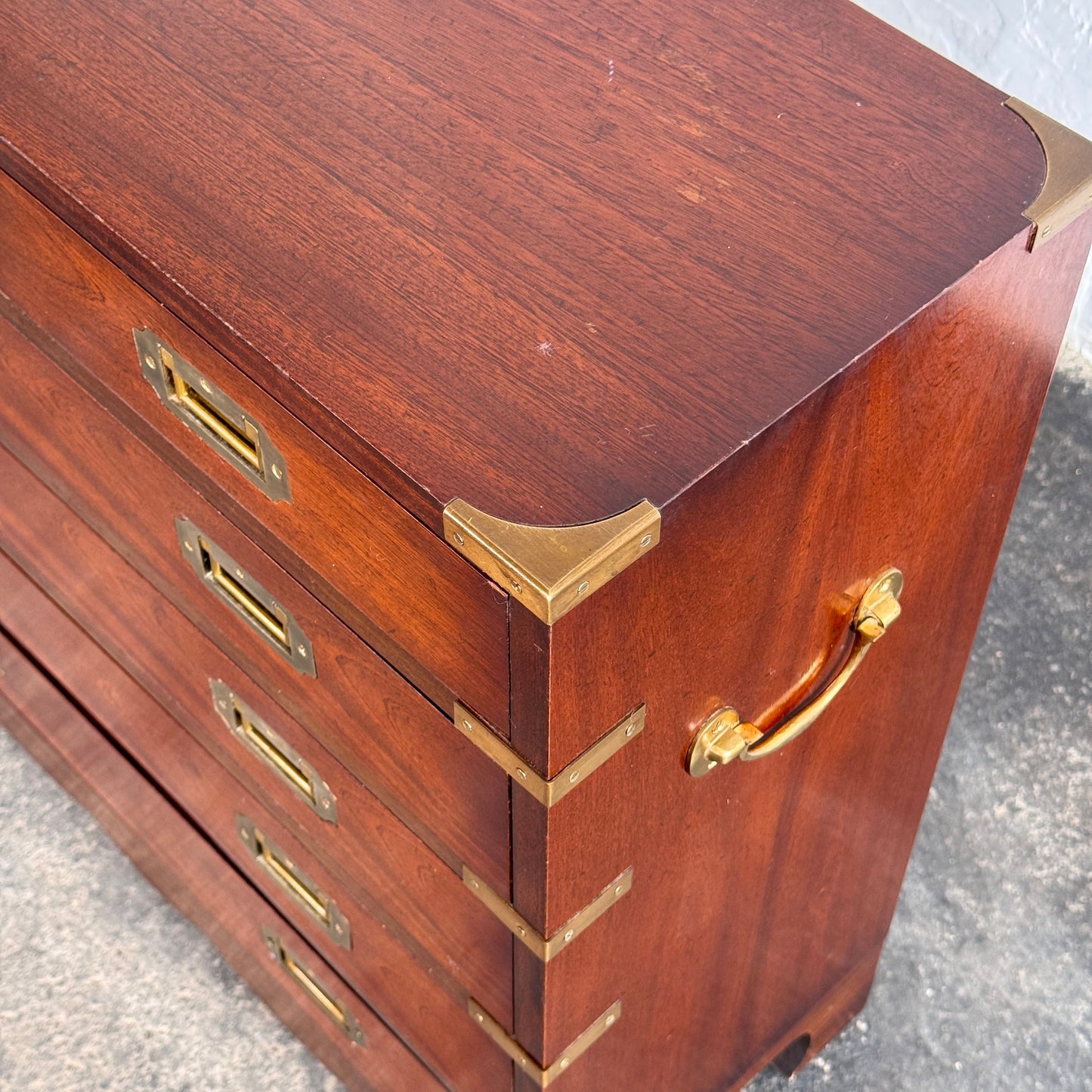 British Mahogany Military Chest, Early 1900s
