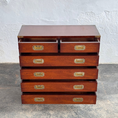 British Mahogany Military Chest, Early 1900s