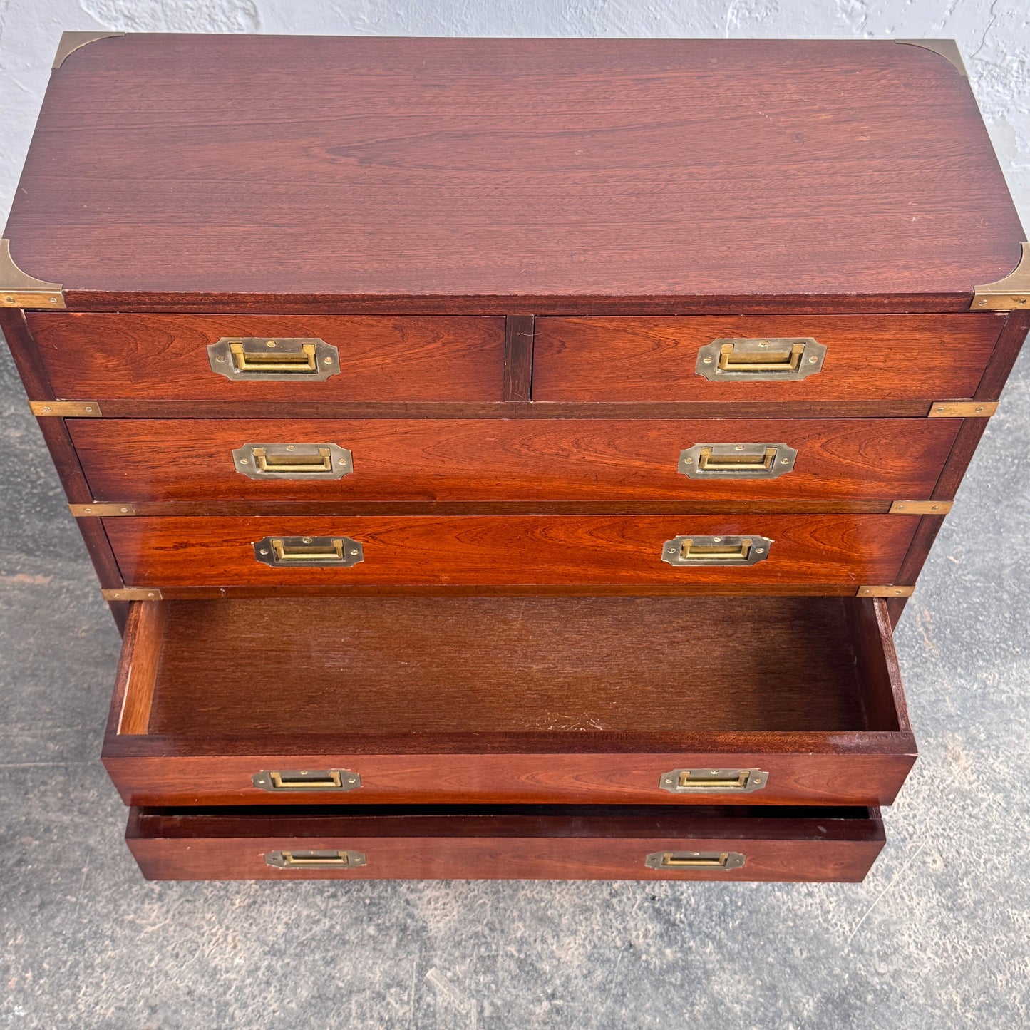 British Mahogany Military Chest, Early 1900s