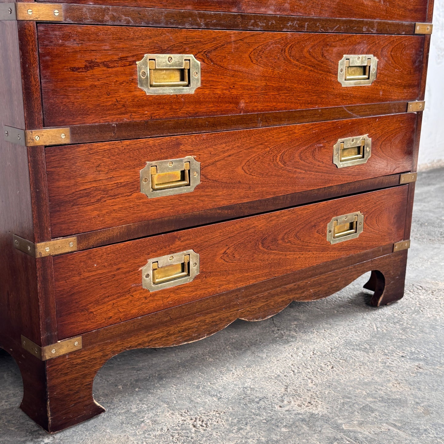 British Mahogany Military Chest, Early 1900s