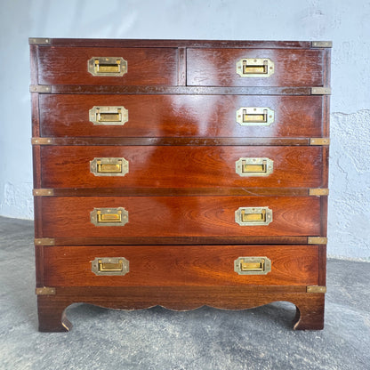 British Mahogany Military Chest, Early 1900s