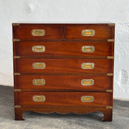 British Mahogany Military Chest, Early 1900s