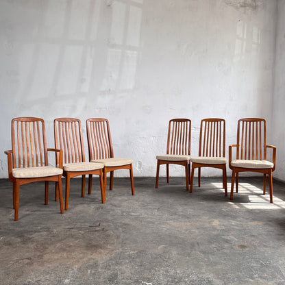 Set of 6 Danish Dining Chairs with 2 Carvers