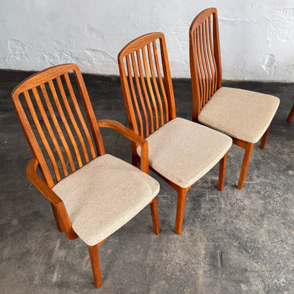 Set of 6 Danish Dining Chairs with 2 Carvers