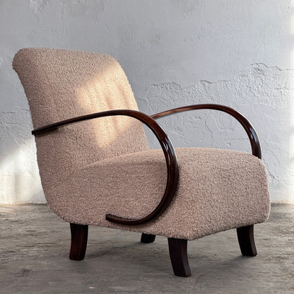 Pair of Halabala Type H-410 Armchairs, Fully Refurbished