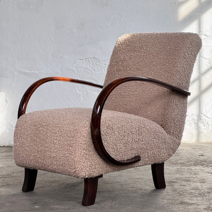 Pair of Halabala Type H-410 Armchairs, Fully Refurbished