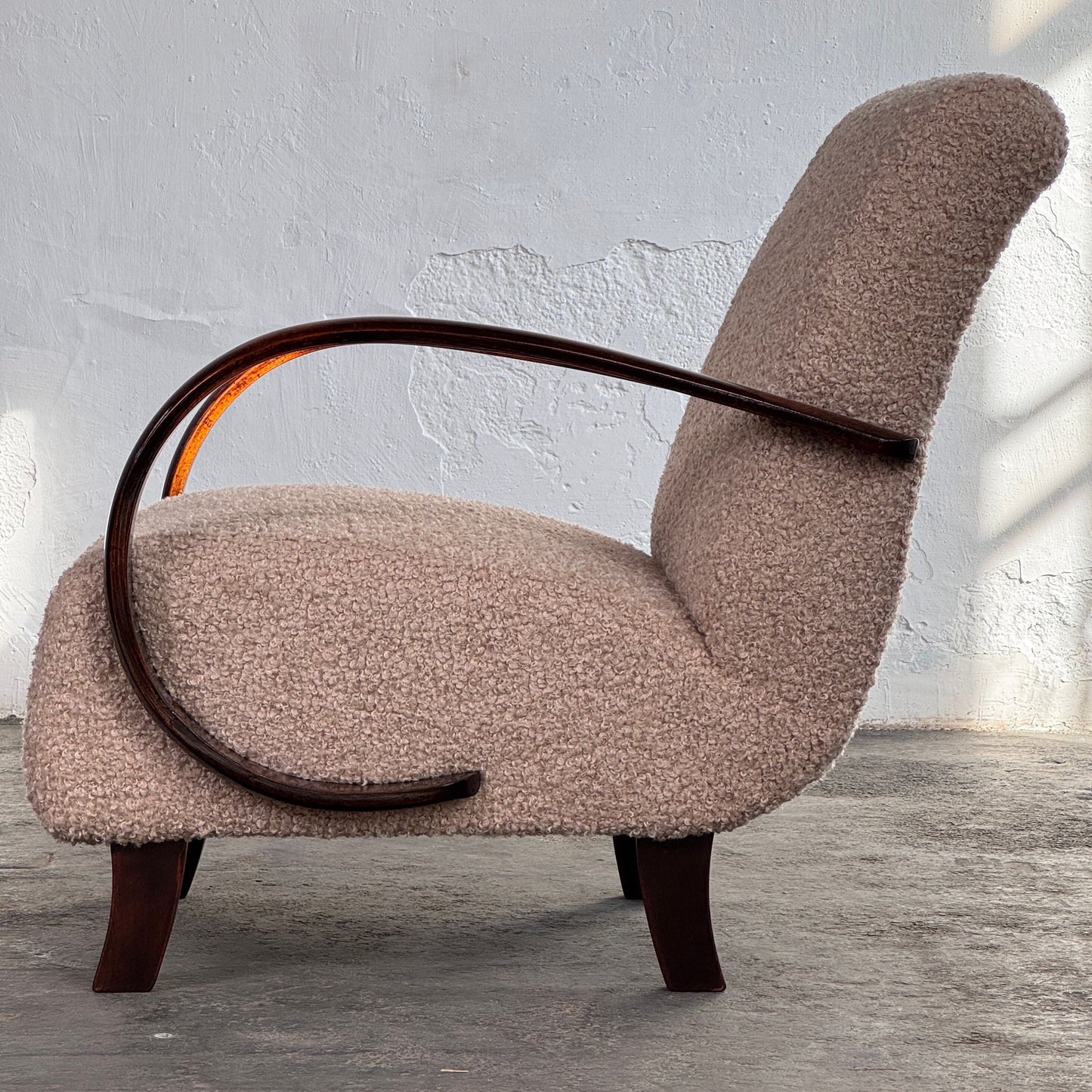 Pair of Halabala Type H-410 Armchairs, Fully Refurbished