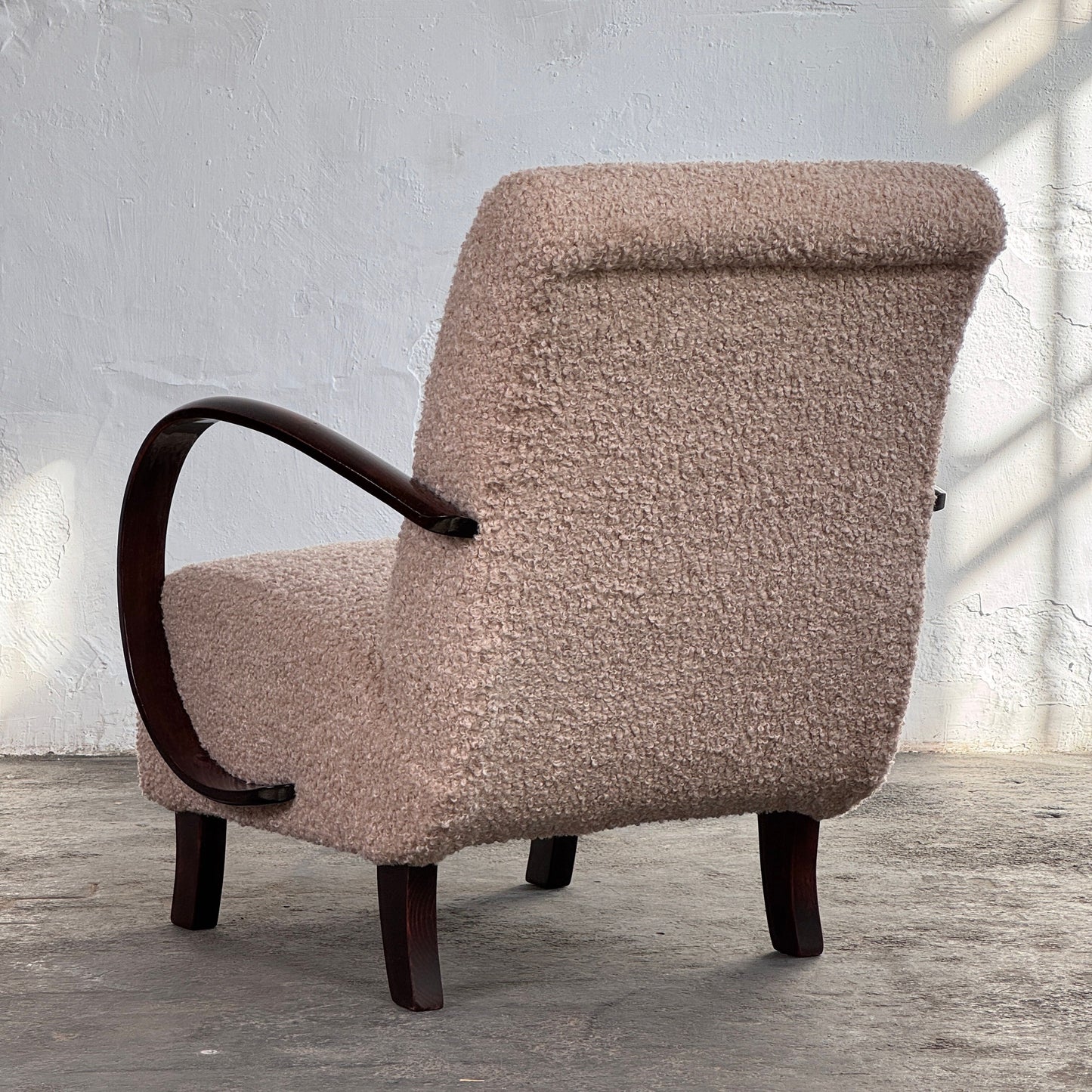 Pair of Halabala Type H-410 Armchairs, Fully Refurbished