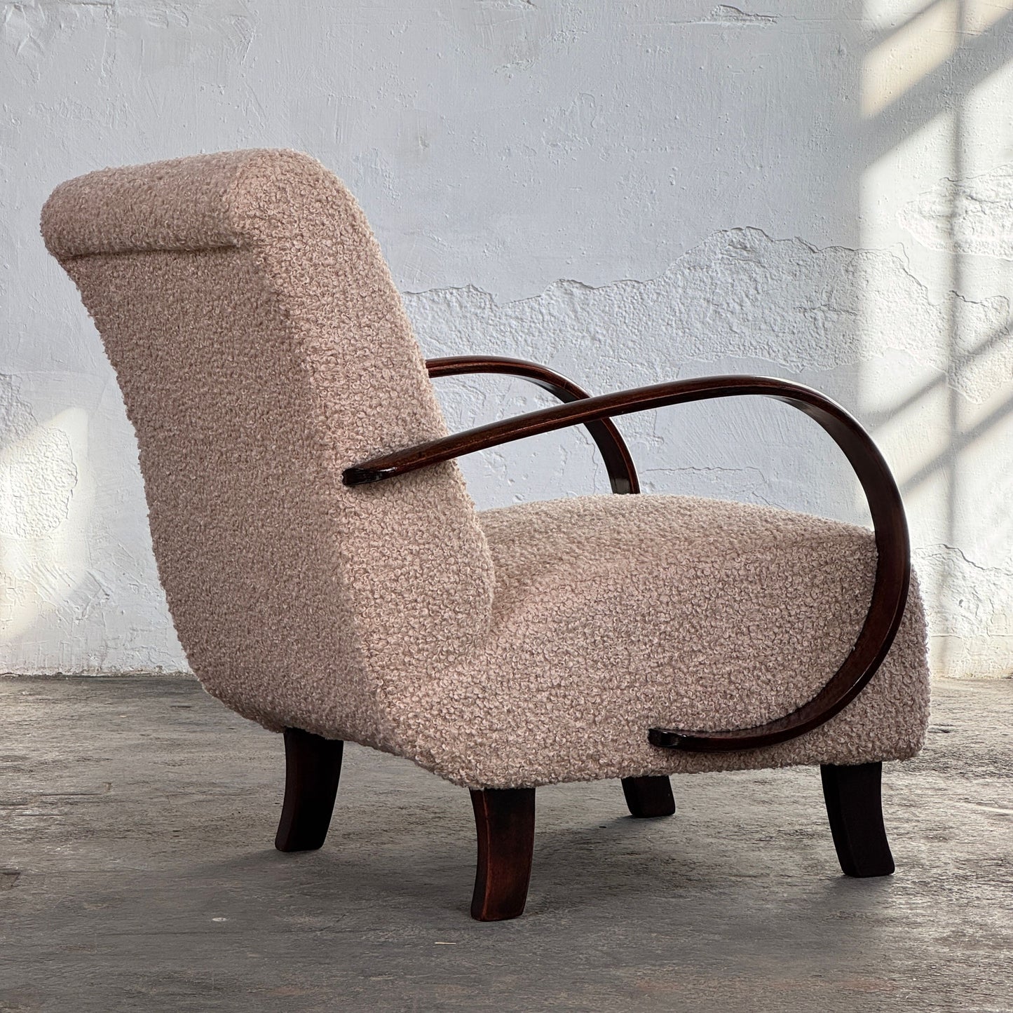 Pair of Halabala Type H-410 Armchairs, Fully Refurbished