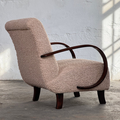 Pair of Halabala Type H-410 Armchairs, Fully Refurbished