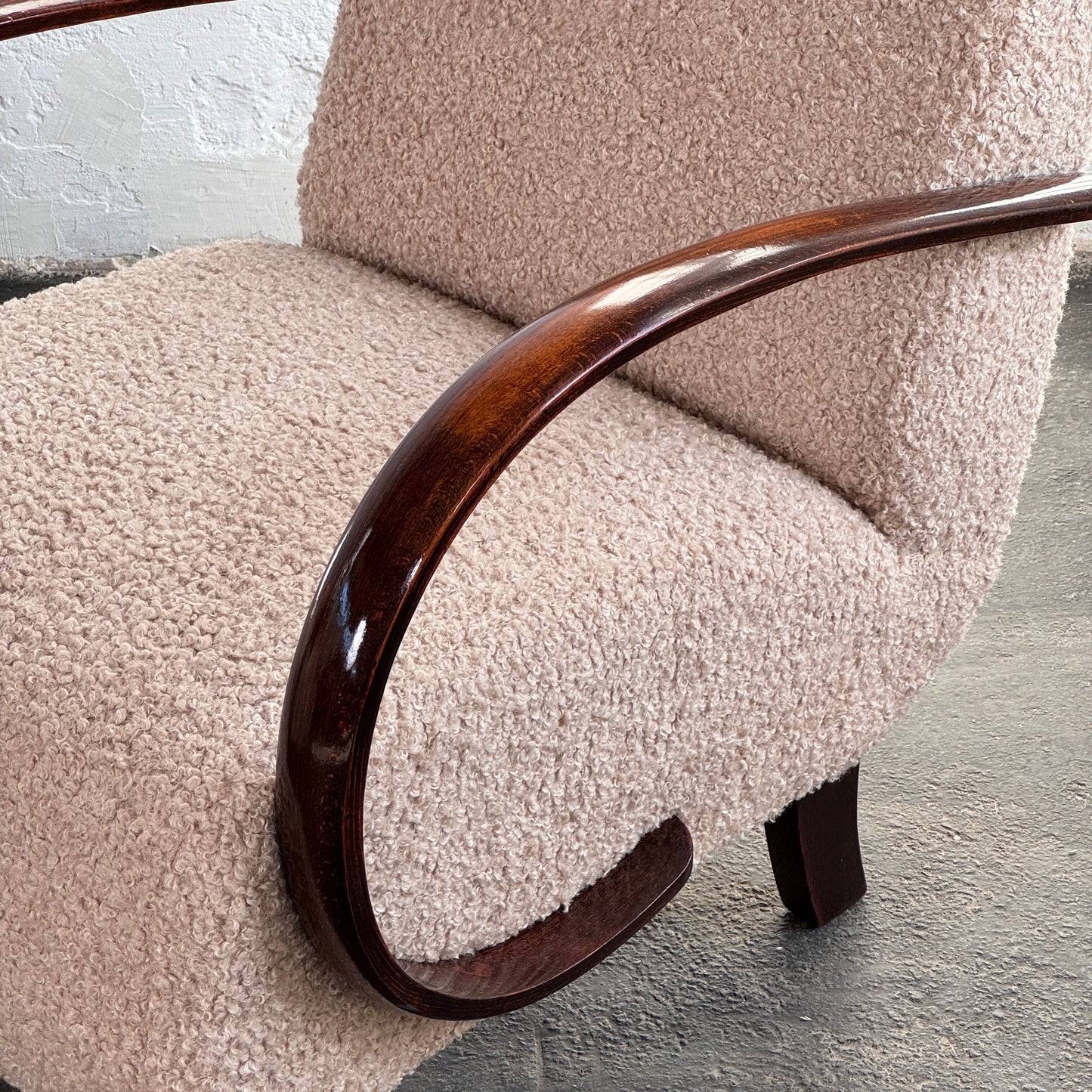 Pair of Halabala Type H-410 Armchairs, Fully Refurbished