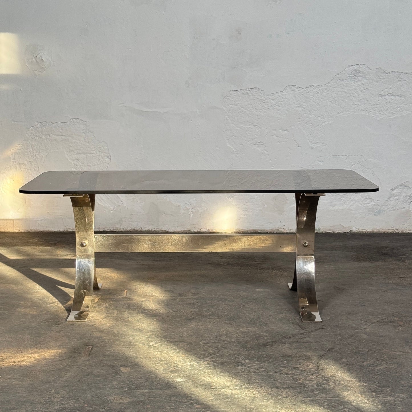 Retro Steel and Glass Coffee Table, 1960s