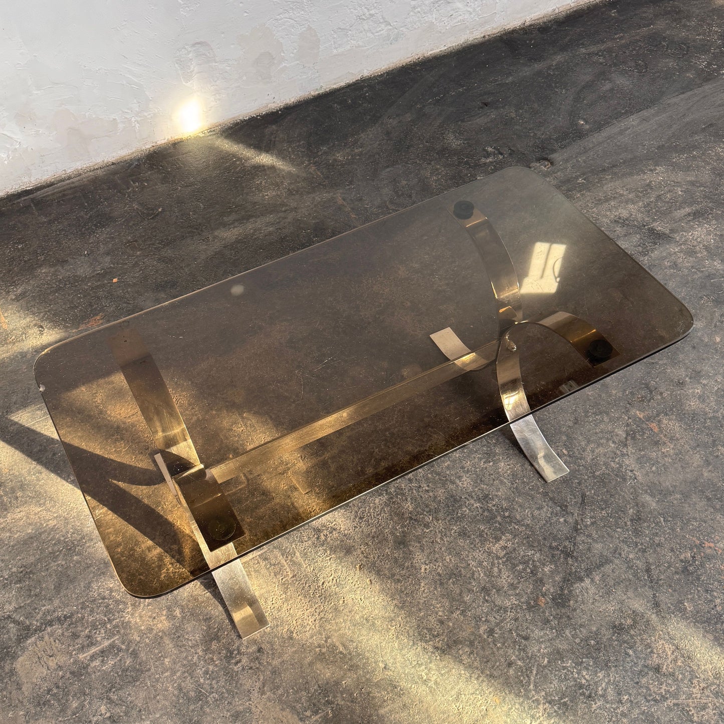 Retro Steel and Glass Coffee Table, 1960s