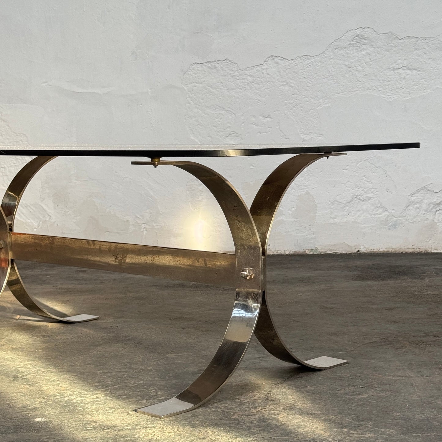 Retro Steel and Glass Coffee Table, 1960s