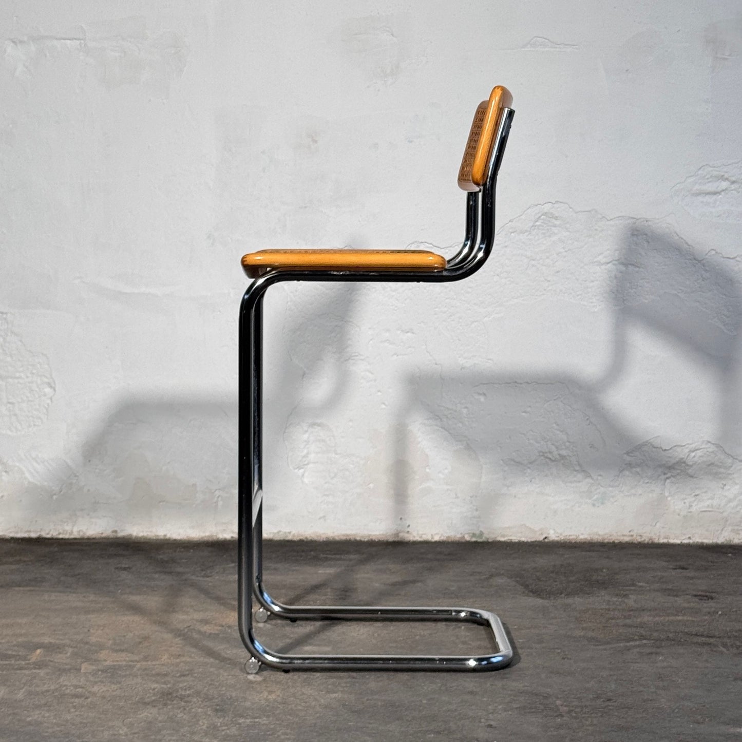 Pair of Rattan Barstools in the Style of Marcel Breuer S32, 1990s