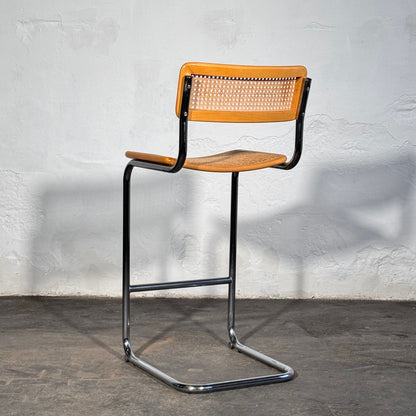 Pair of Rattan Barstools in the Style of Marcel Breuer S32, 1990s