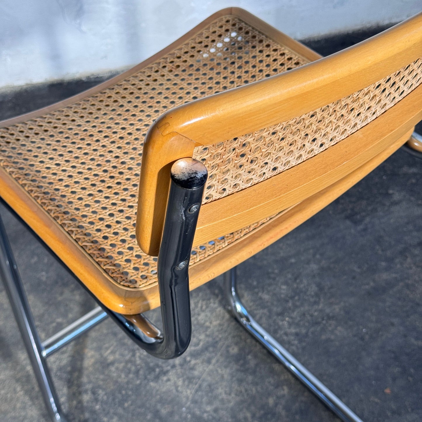 Pair of Rattan Barstools in the Style of Marcel Breuer S32, 1990s