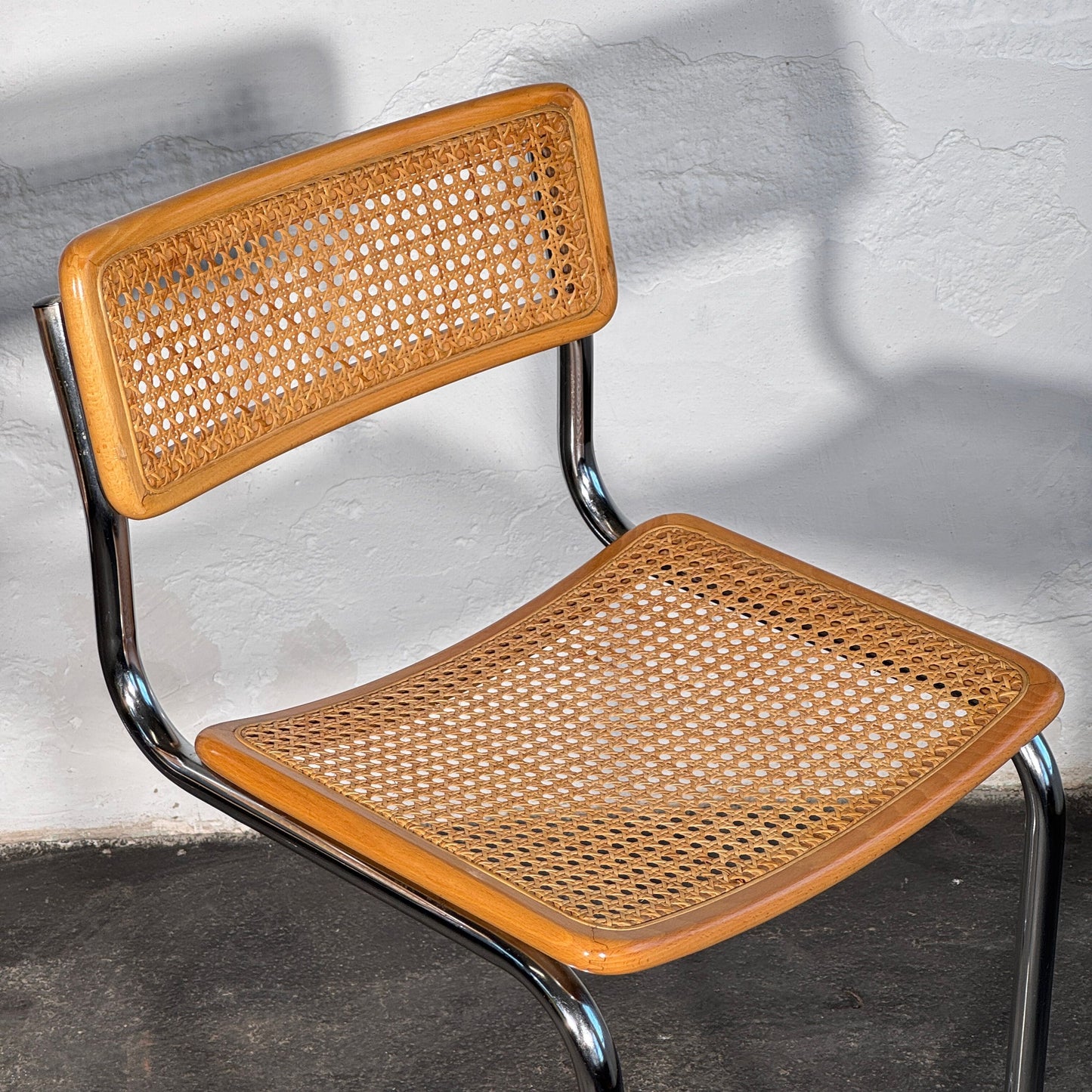 Pair of Rattan Barstools in the Style of Marcel Breuer S32, 1990s