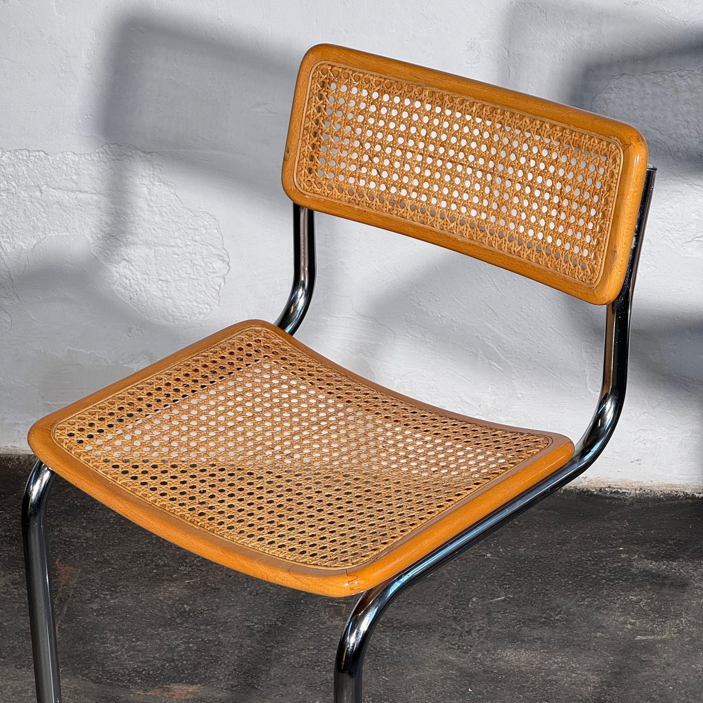 Pair of Rattan Barstools in the Style of Marcel Breuer S32, 1990s