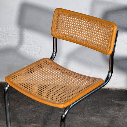 Pair of Rattan Barstools in the Style of Marcel Breuer S32, 1990s