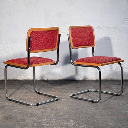 Pair of Upholstered Cesca Style Chairs by Stol Kamnik, 1960s
