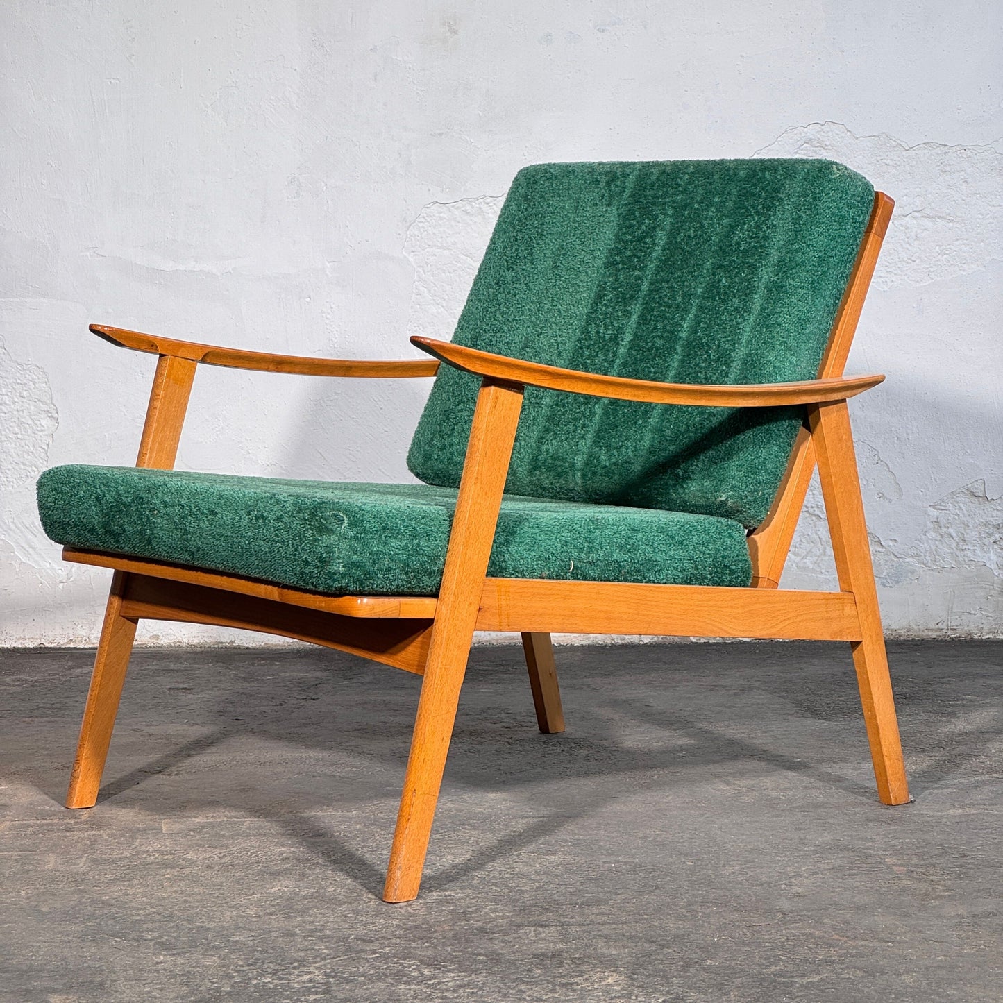 Mid-Century Green Spindle Armchair, 1960s