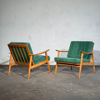 Mid-Century Green Spindle Armchair, 1960s