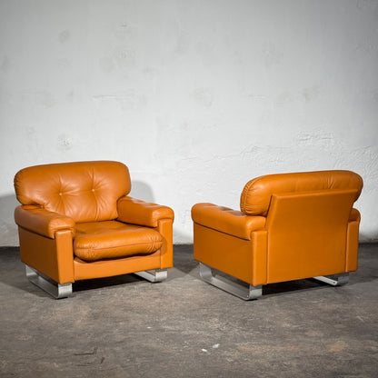 Pair of Hungarian Agnes Faux Leather Armchairs, 1979
