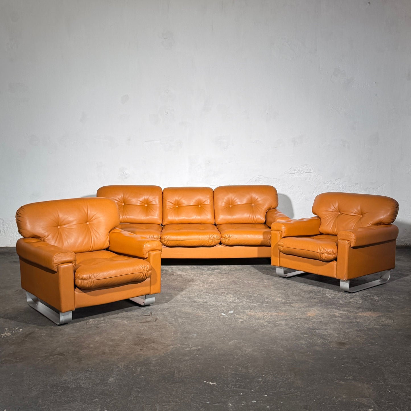 Hungarian Agnes Faux Leather Sofa, 1979