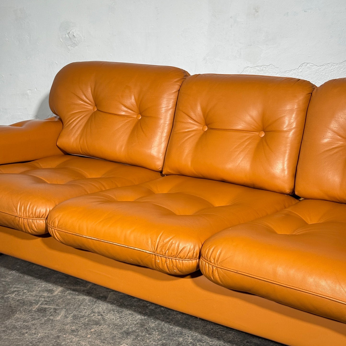 Hungarian Agnes Faux Leather Sofa, 1979