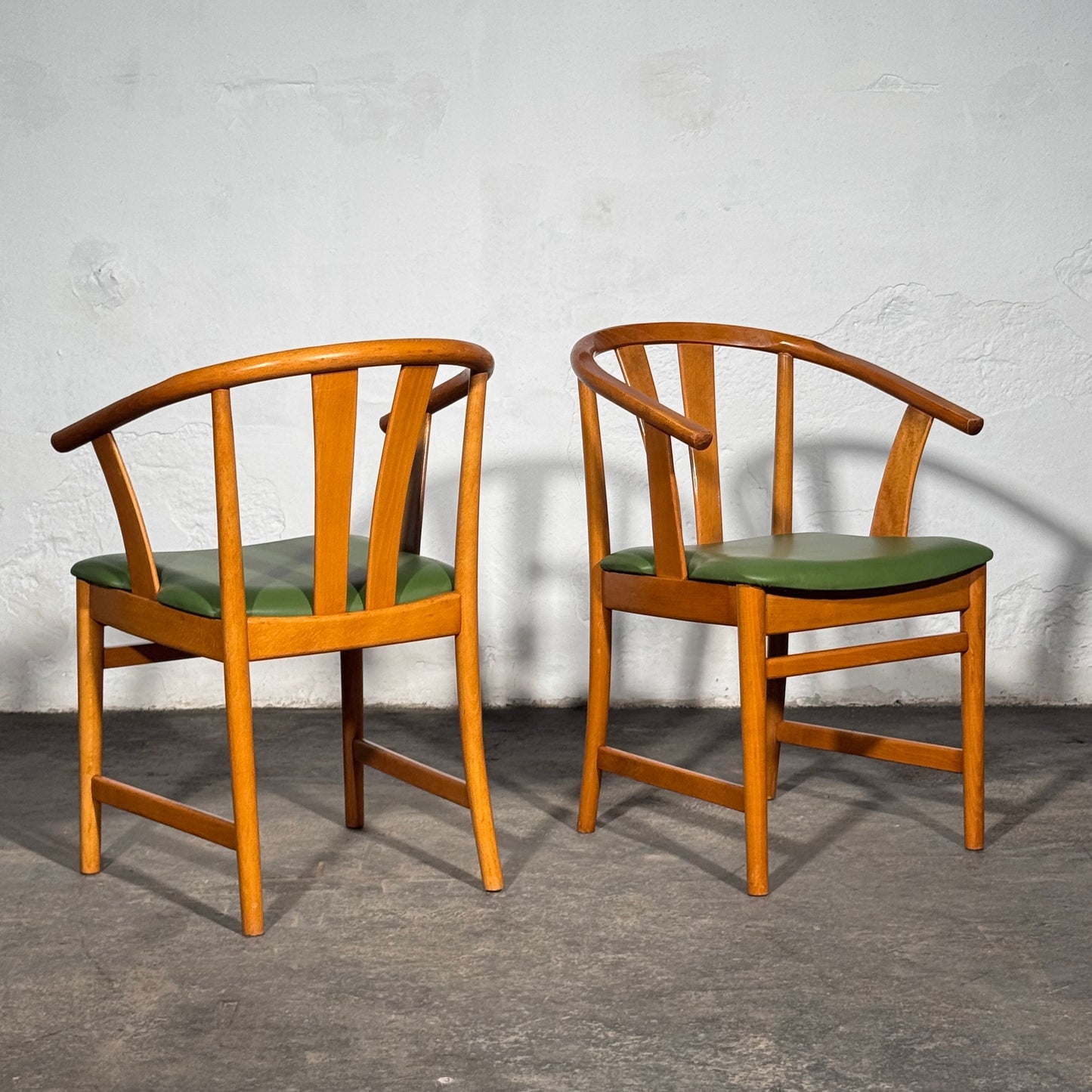 Set of 4 Carl-Ewert Ekström Chairs, Reupholstered in Leather, 1970s