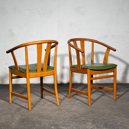 Set of 4 Carl-Ewert Ekström Chairs, Reupholstered in Leather, 1970s