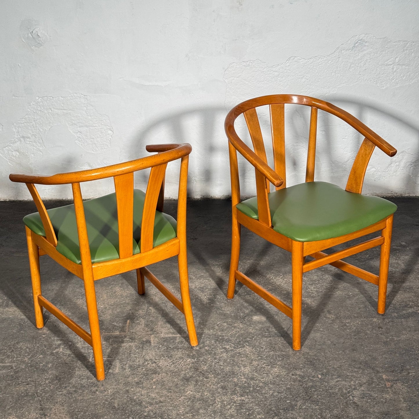 Set of 4 Carl-Ewert Ekström Chairs, Reupholstered in Leather, 1970s