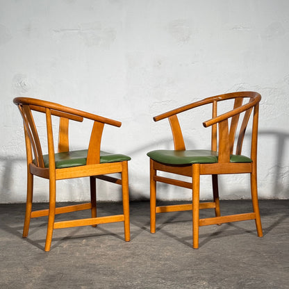 Set of 4 Carl-Ewert Ekström Chairs, Reupholstered in Leather, 1970s
