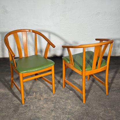 Set of 4 Carl-Ewert Ekström Chairs, Reupholstered in Leather, 1970s