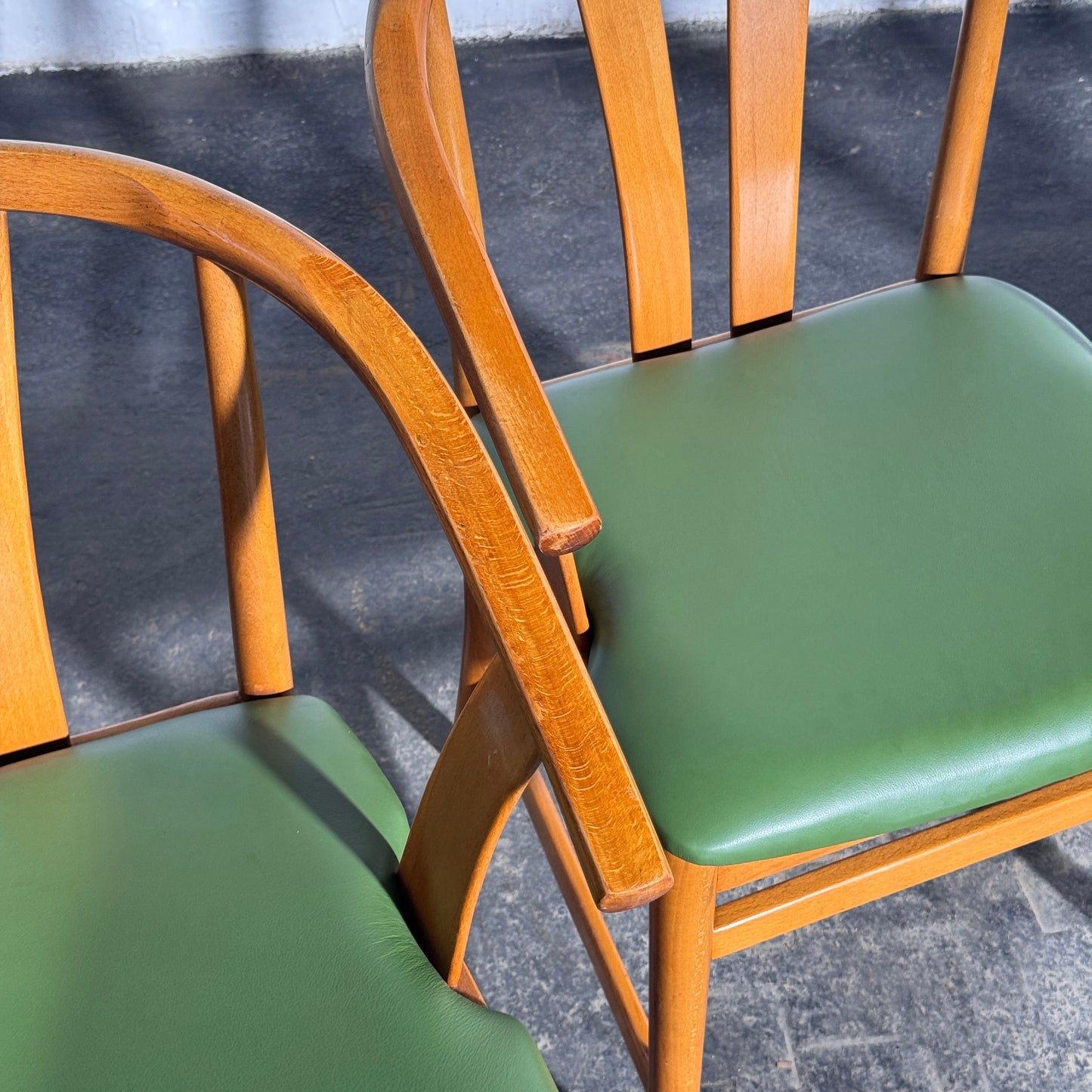 Set of 4 Carl-Ewert Ekström Chairs, Reupholstered in Leather, 1970s
