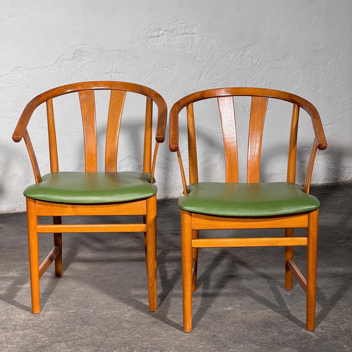 Set of 4 Carl-Ewert Ekström Chairs, Reupholstered in Leather, 1970s