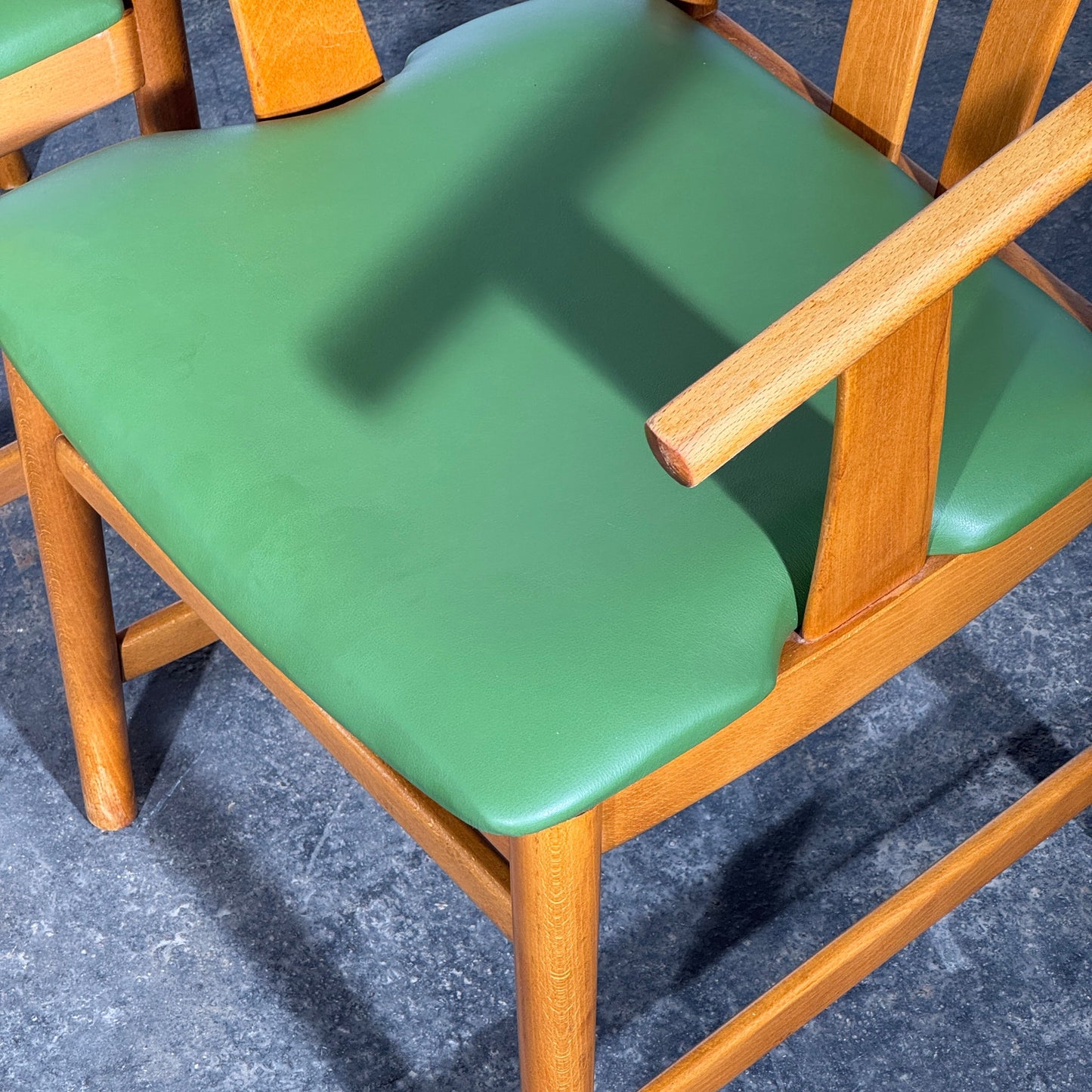 Set of 4 Carl-Ewert Ekström Chairs, Reupholstered in Leather, 1970s