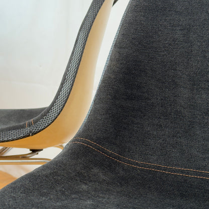 Vintage Herman Miller DSX Fiberglass Chair by Ray & Charles Eames, 1971 — Mid-Century Modern Icon, Black Upholstery