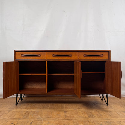 Vintage GPlan Fresco Sideboard on Hairpin Legs, 1970s — Mid-Century Modern Teak Credenza