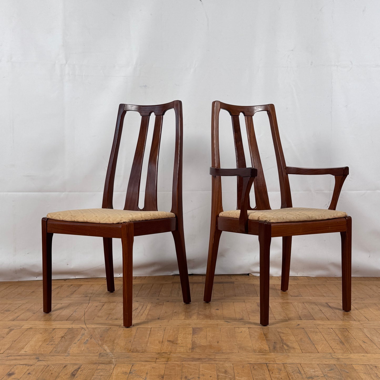 Set of 6 Vintage Nathan Teak Dining Chairs, 1970s — British Mid-Century Modern