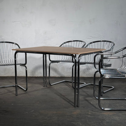 Set of 4 Cantilever Dining Chairs in the Style of Gastone Rinaldi