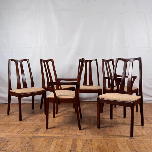 Set of 6 Vintage Nathan Teak Dining Chairs, 1970s — British Mid-Century Modern