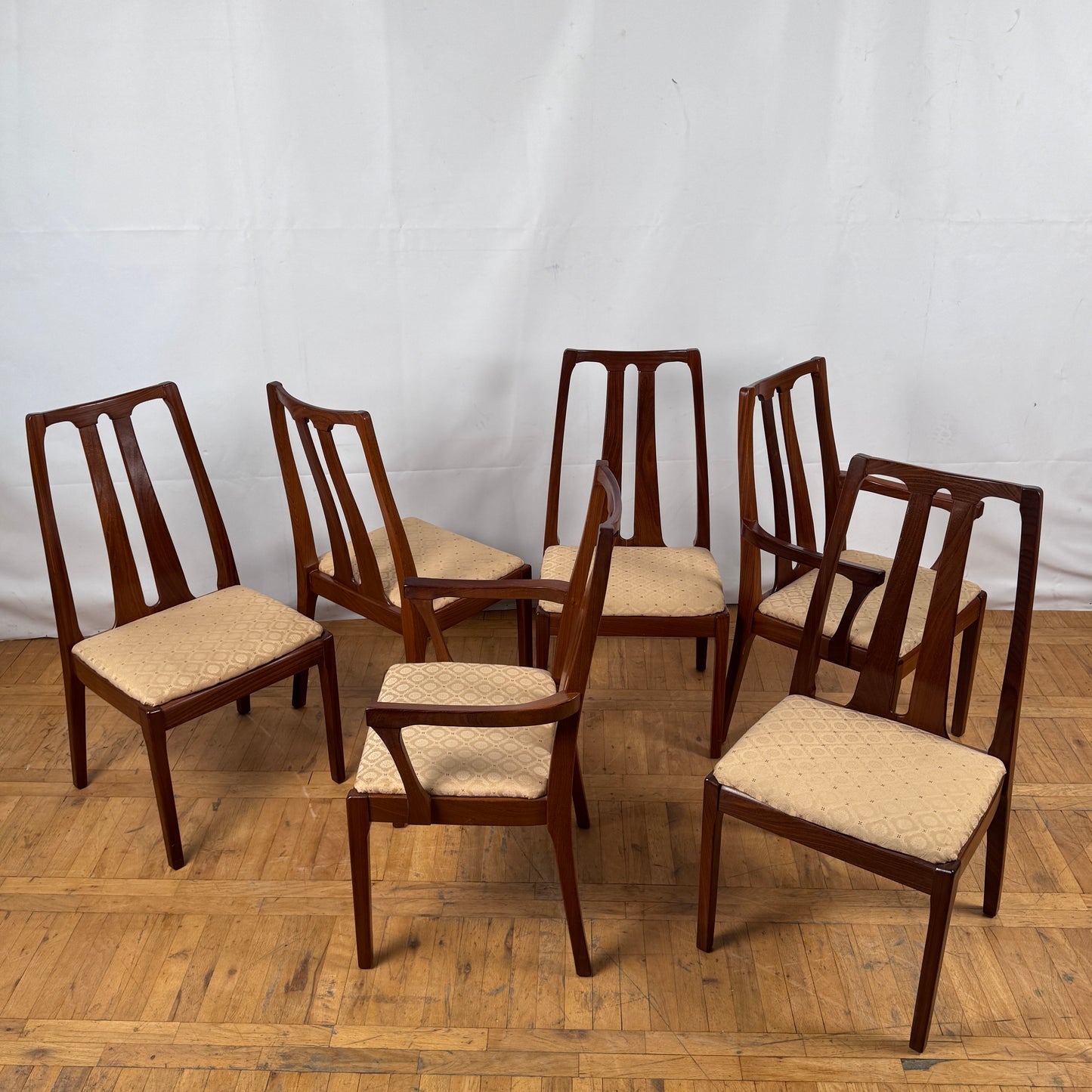 Set of 6 Vintage Nathan Teak Dining Chairs, 1970s — British Mid-Century Modern