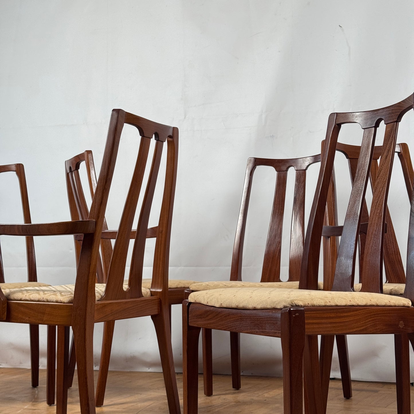 Set of 6 Vintage Nathan Teak Dining Chairs, 1970s — British Mid-Century Modern