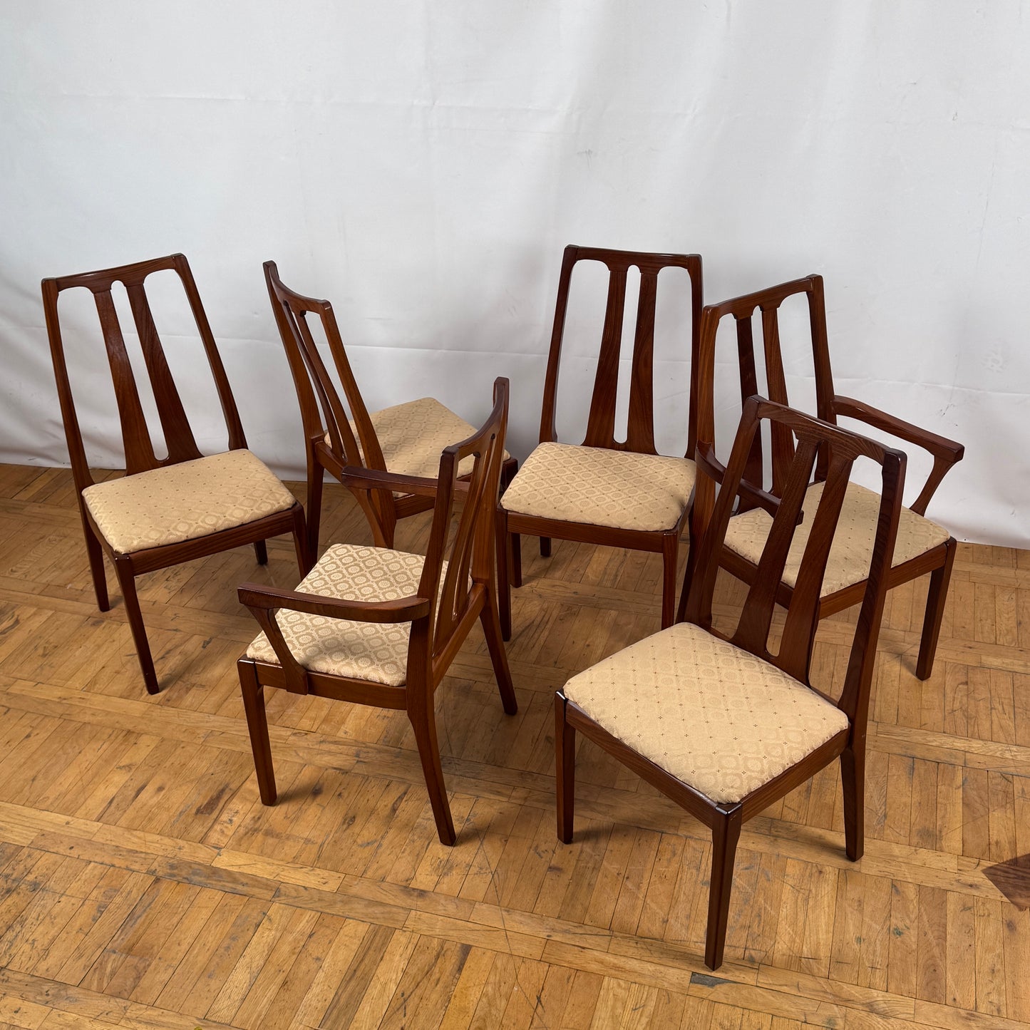 Set of 6 Vintage Nathan Teak Dining Chairs, 1970s — British Mid-Century Modern
