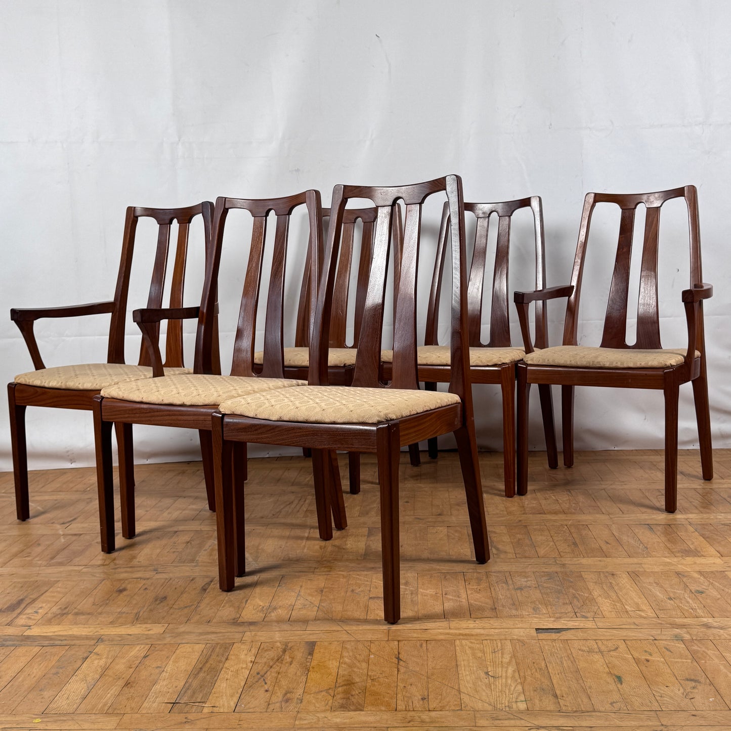 Set of 6 Vintage Nathan Teak Dining Chairs, 1970s — British Mid-Century Modern