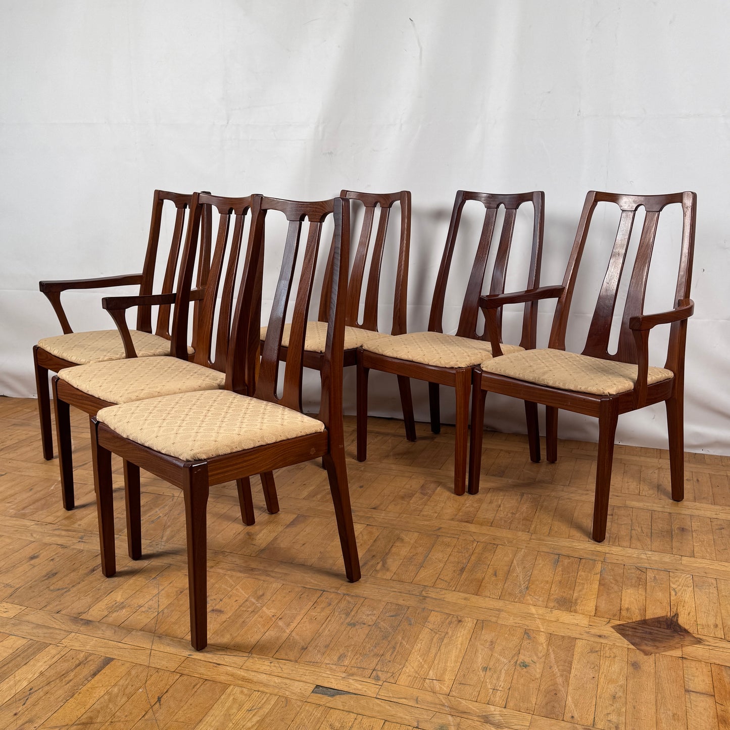 Set of 6 Vintage Nathan Teak Dining Chairs, 1970s — British Mid-Century Modern