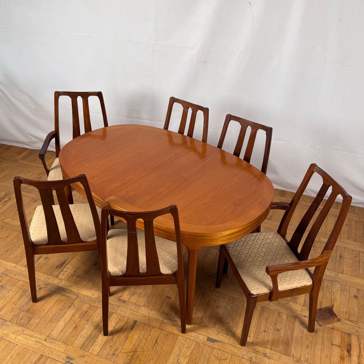 Set of 6 Vintage Nathan Teak Dining Chairs, 1970s — British Mid-Century Modern